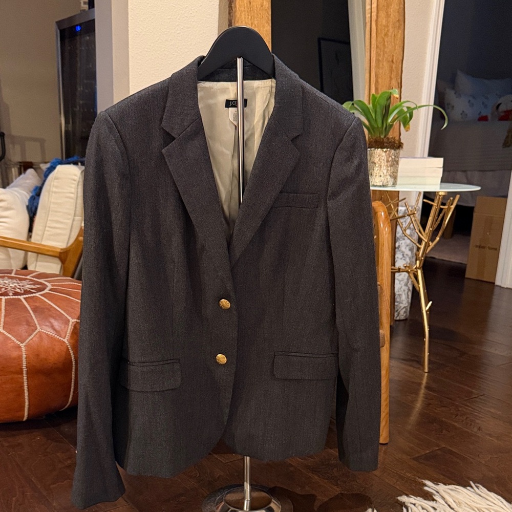 Charcoal Blazer with Gold Buttons
